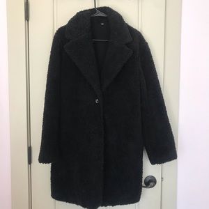 Black Uniqlo Teddy Coat